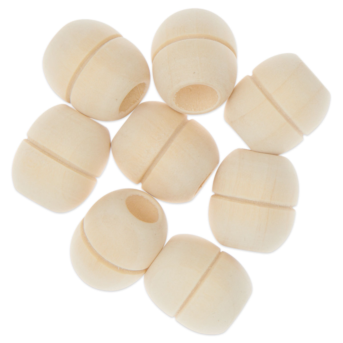 Makramee-Holzperlen ca. 19x22mm 8 St. natur