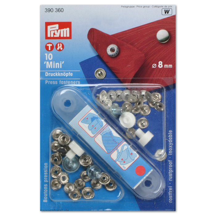 Prym Druckknöpfe Mini 8mm 10 St. silberfarben