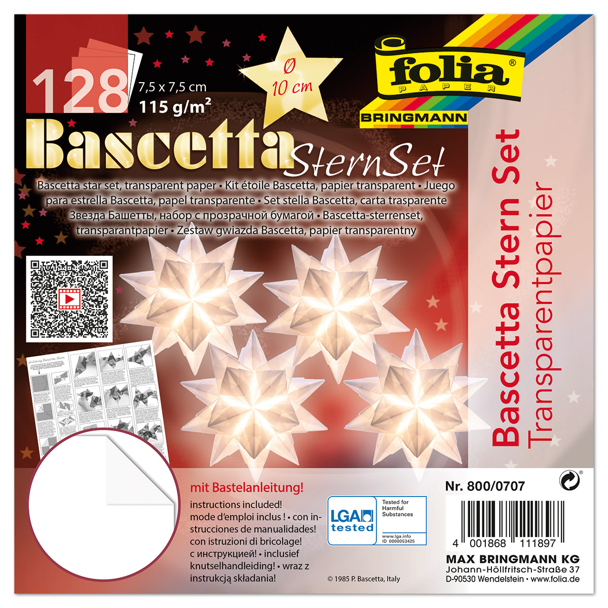 Bascetta-Stern ca. Ø 10cm 128 Bl. weiß