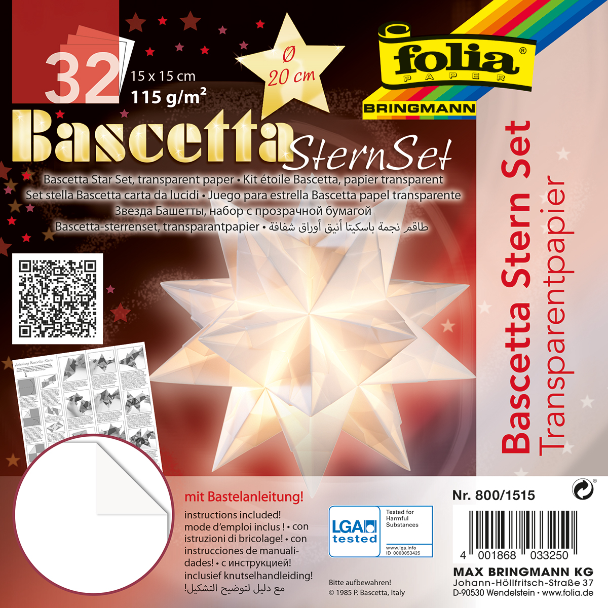 Bascetta-Stern ca. Ø 20cm 32 Bl. weiß