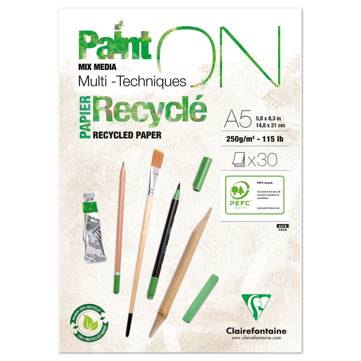 Block PaintON 250g/m² A5 30 Bl. Recycelt