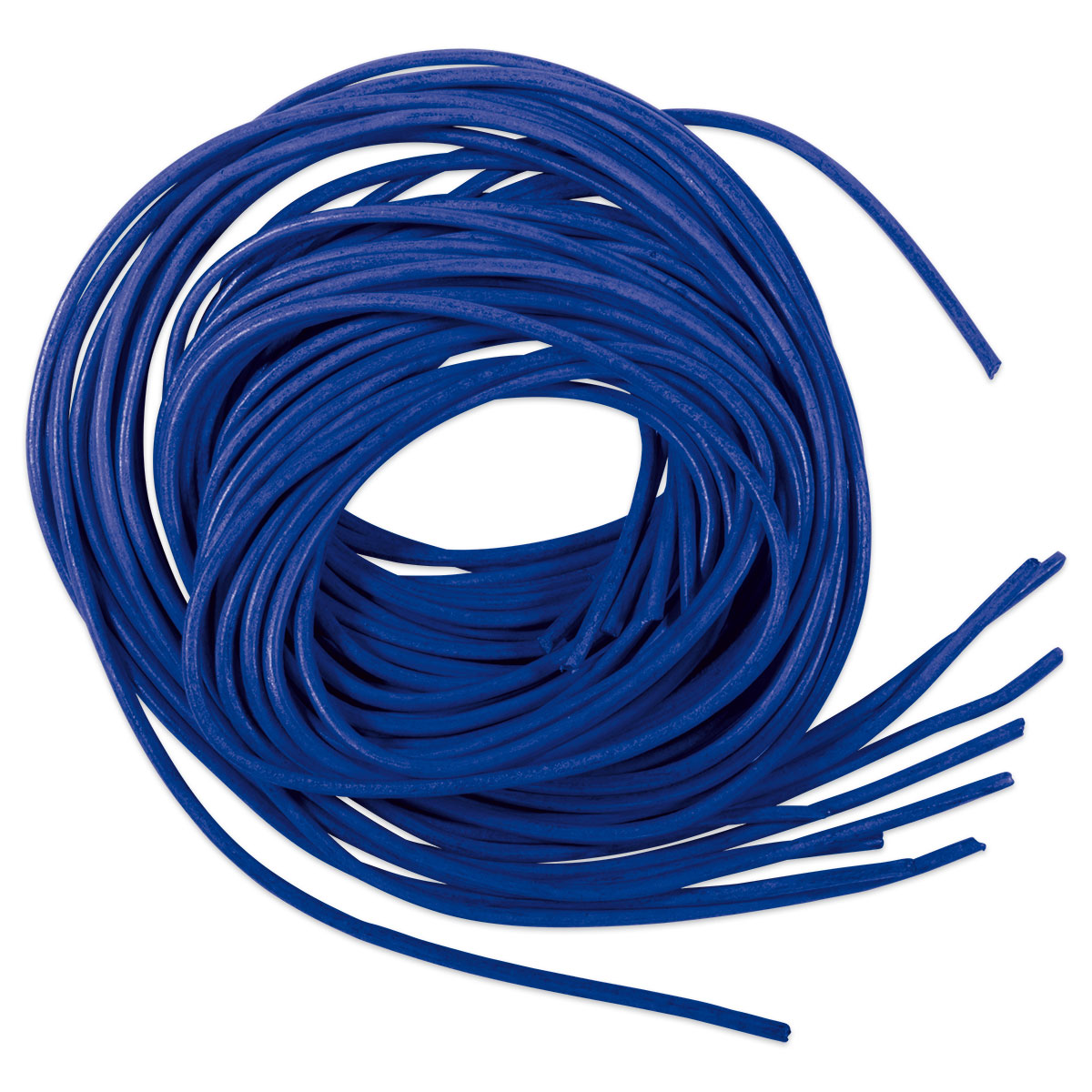 Lederriemchen rund 2mm 1m 10 St. königsblau