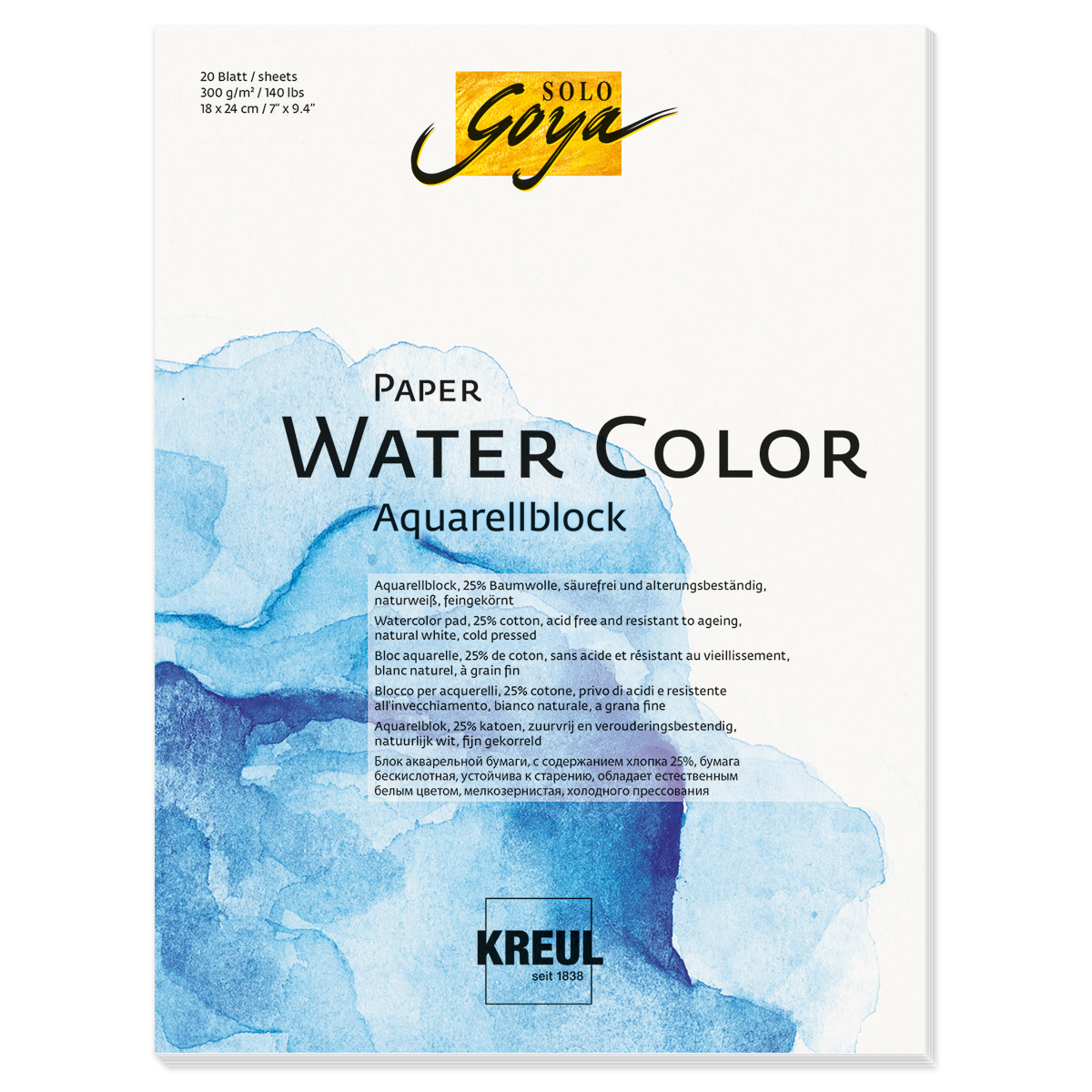 SOLO GOYA Paper Water Color 18x24cm 20 Bl. SOLO GOYA Paper Water Color 18x24cm 20 Bl.