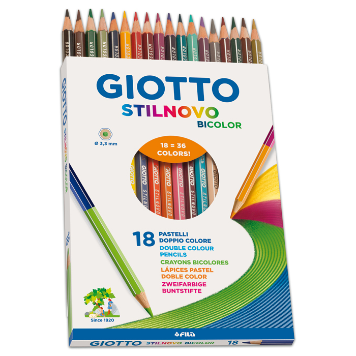 Giotto Stilnovo Bicolor Mine 3,3mm 18 Farbstifte/36 Farben