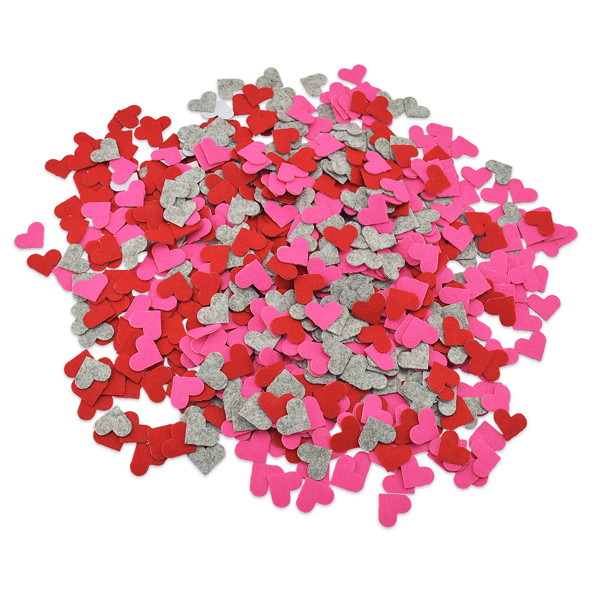 Filzaufkleber Herz  25X1mm 300-teilig rot/pink/grau