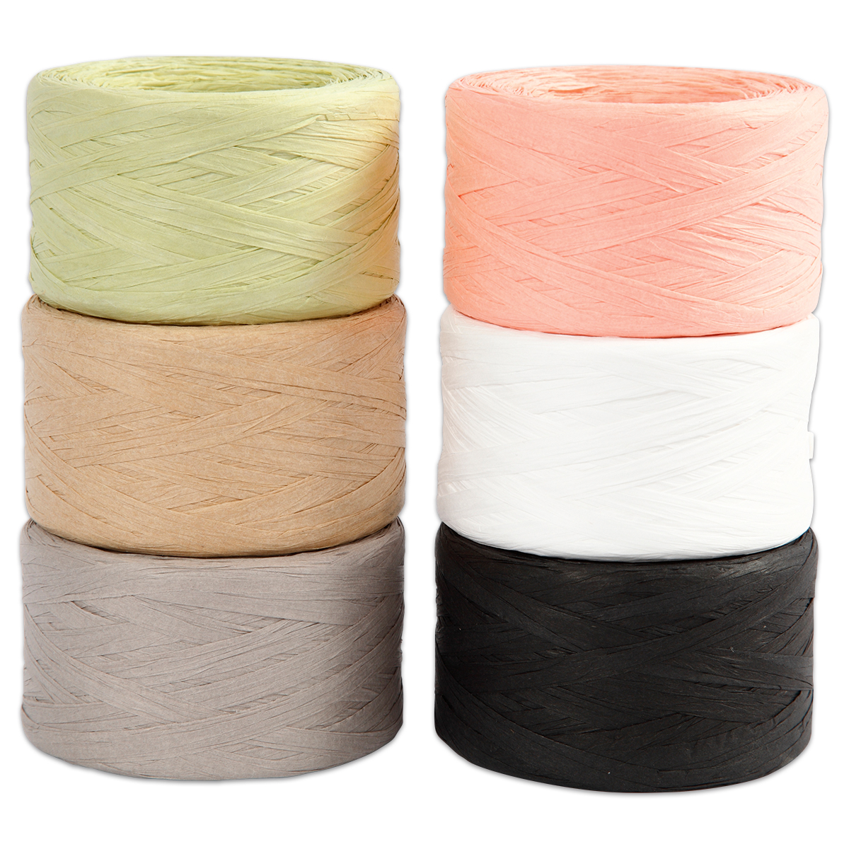 503032999DCY8cD6aiMMb Papier-Raffia Bastbänder 6 St./Farben à 100m