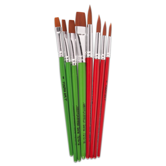Pinsel Ponex-Synthetikhaar rund/flach 8er-Set
