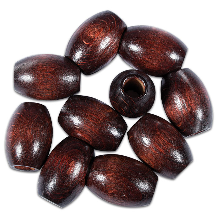 Olivperlen Holz Ø 22x32mm 10 St. braun lackiert