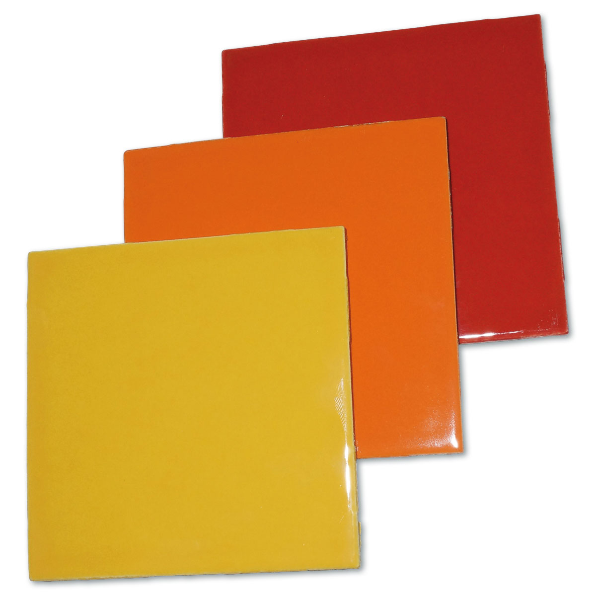 Fliesen 100x100x4mm 3er-Set gelb-rot-mix