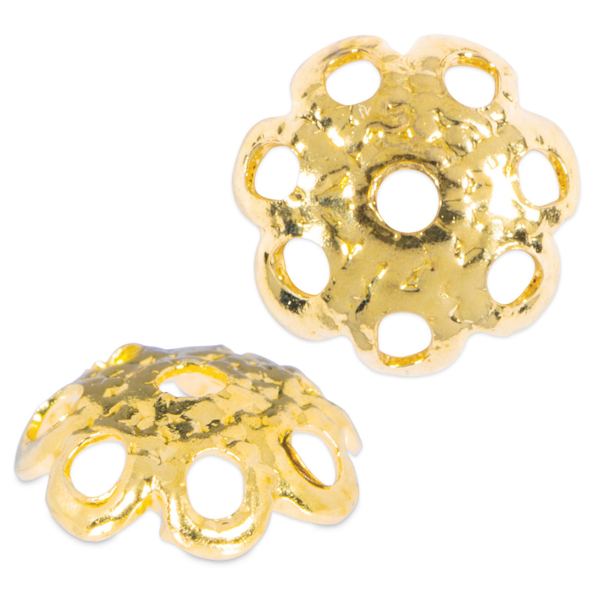Perlkappen Metall 6mm 25 St. goldfarben