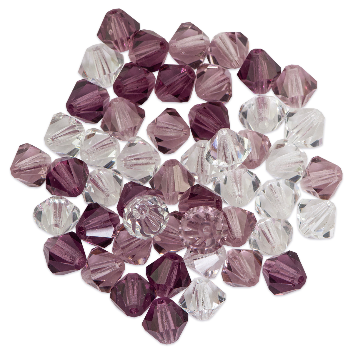 Glasschliffspitzperle 6mm 50 St. crystal/amethyst/light ameth