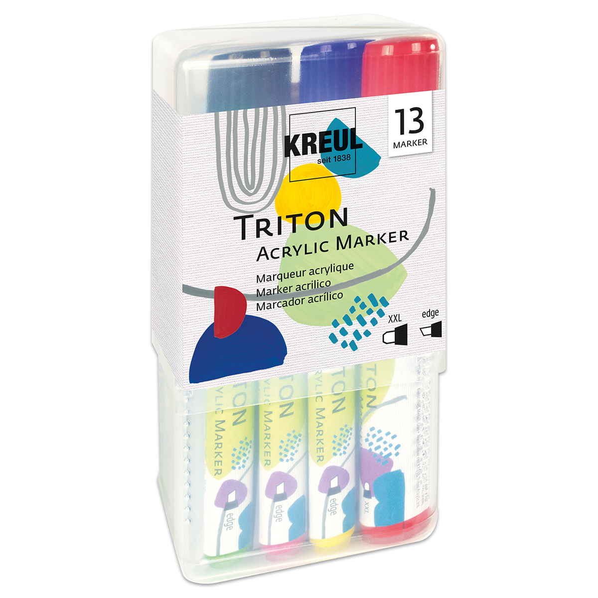 KREUL Triton Acrylic Marker XXL + edge Powerpack 13 St./Farben