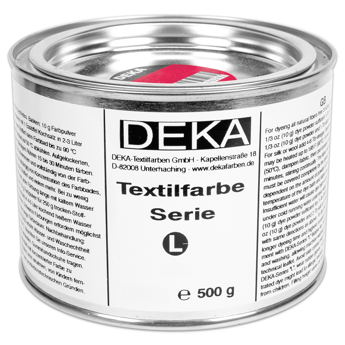 Deka-Serie L Textilfarbe 500g rubinrot