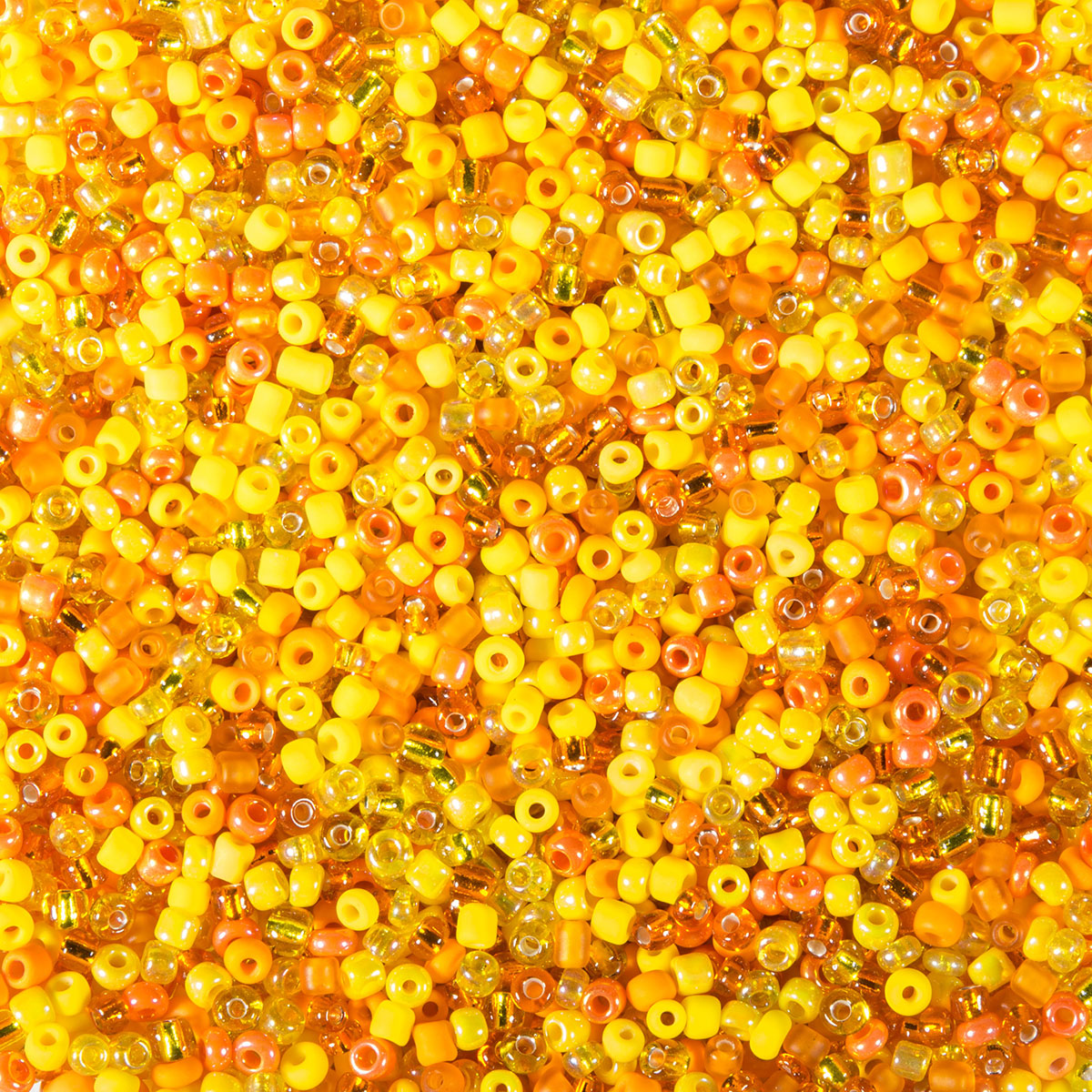 Rocailles Glas ca. 2,6mm 500g gelb-orange