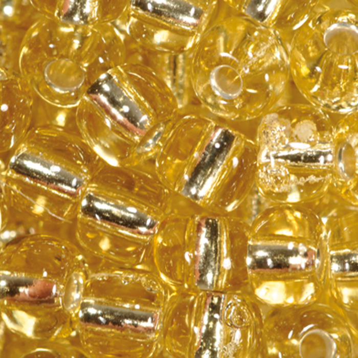 Rocailles transparent 4,5mm 17g goldfarben