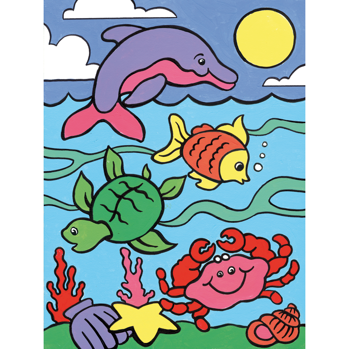Malen nach Zahlen 33x24cm Meerestiere