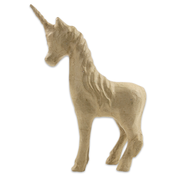 53700168MFBnvShAXvu1K Einhorn stehend Pappmaché 16x6x21cm