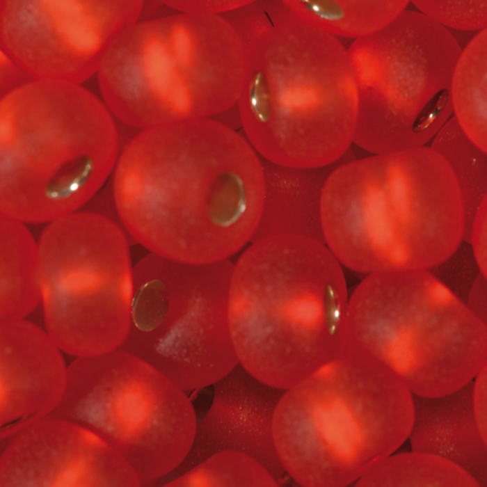 Rocailles transparent matt 4,5mm 17g rot
