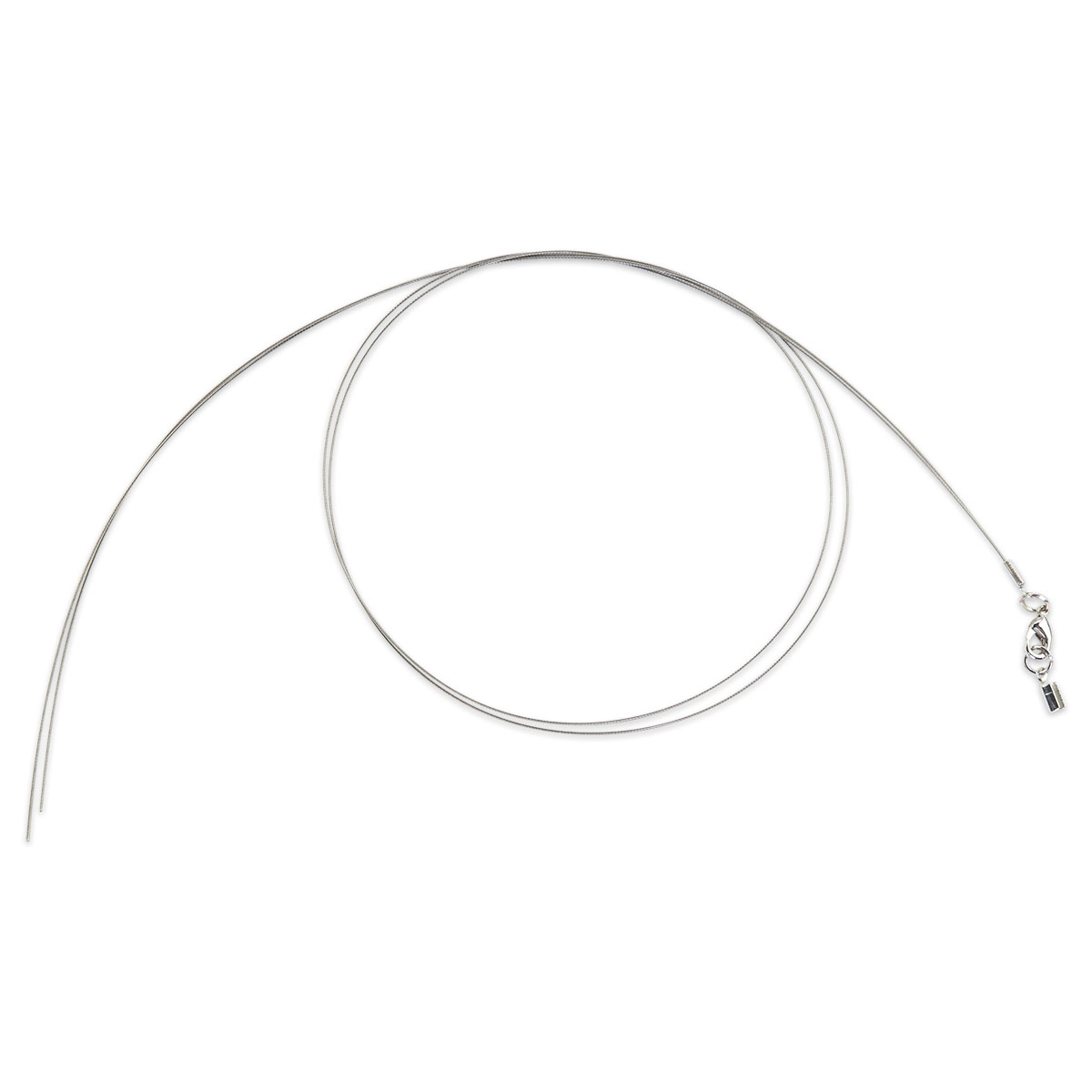 Edelstahlcollier 2-reihig 0,5mm 45cm platinfarben