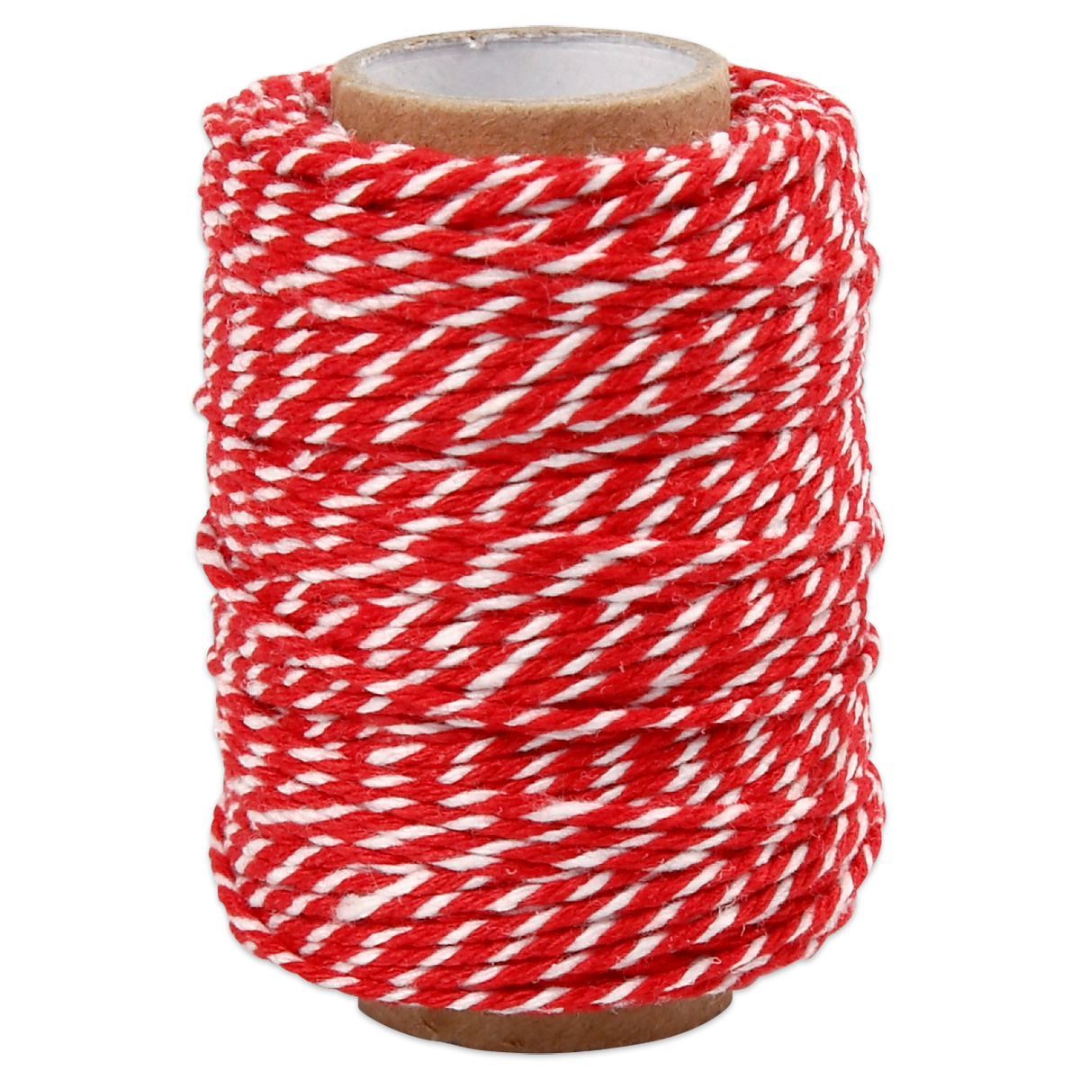 Baumwollschnur 1,1mm 50m rot/weiß