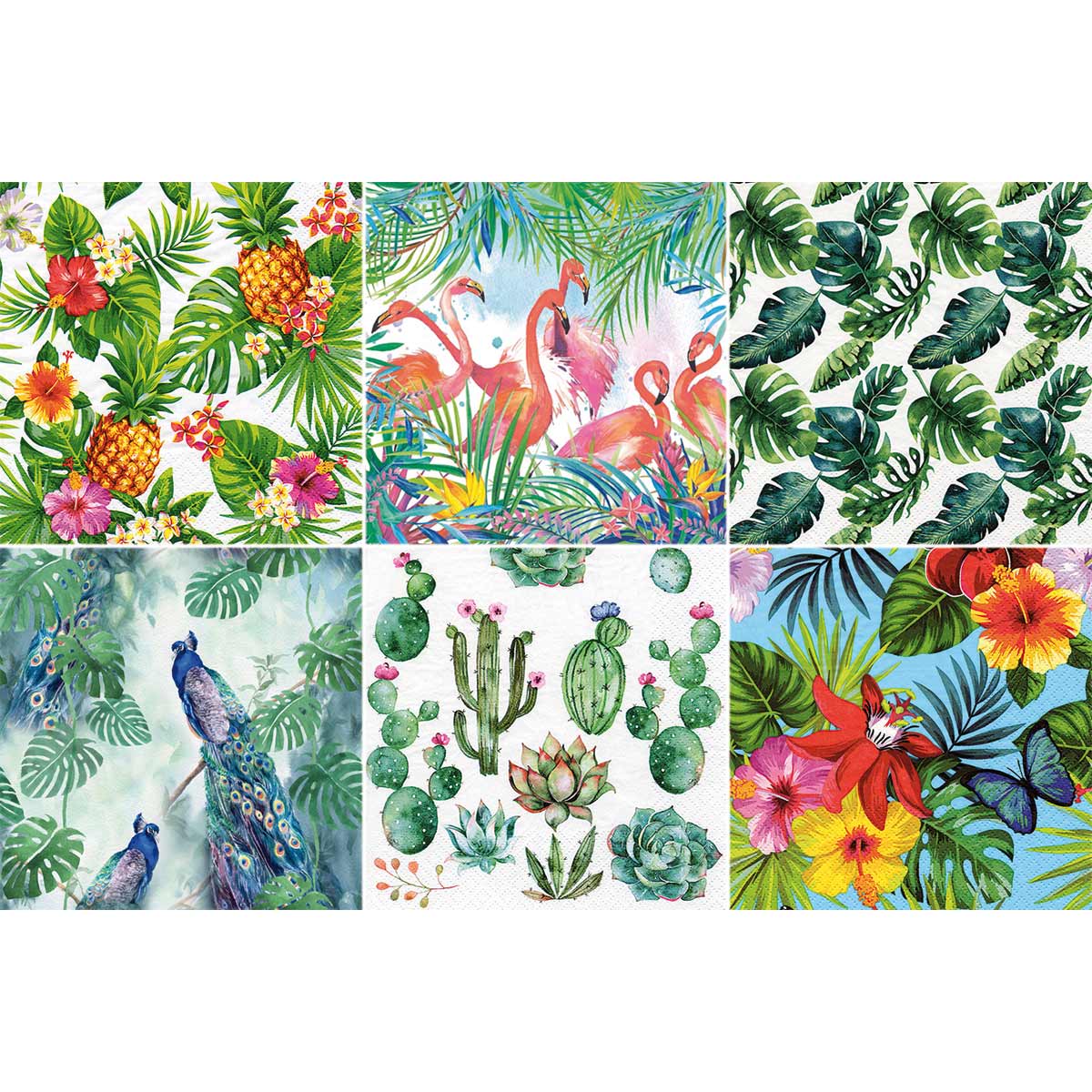 Serviettenset 33x33cm 6x2 St. Jungle