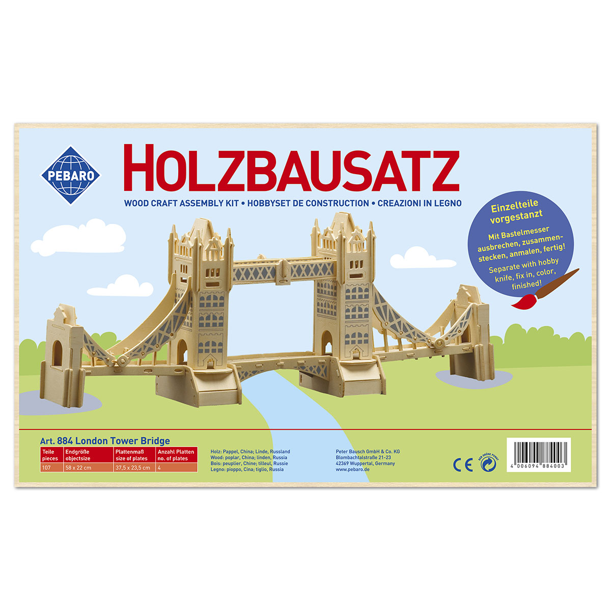 58708840_1 Holzbausatz London Tower Bridge 58x22cm 107 Teile