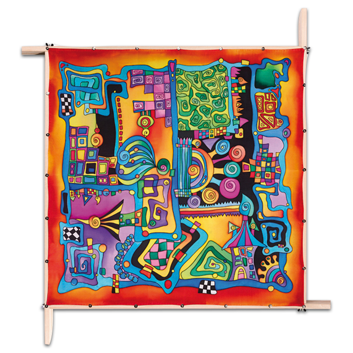 Tuch Gutta schwarz 90x90cm Jules naturweiß