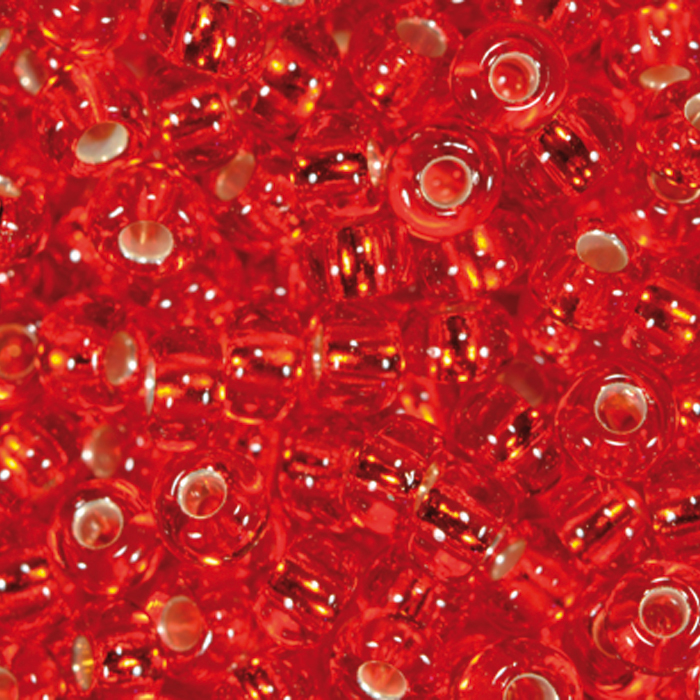 Rocailles transparent 2,6mm 17g rot