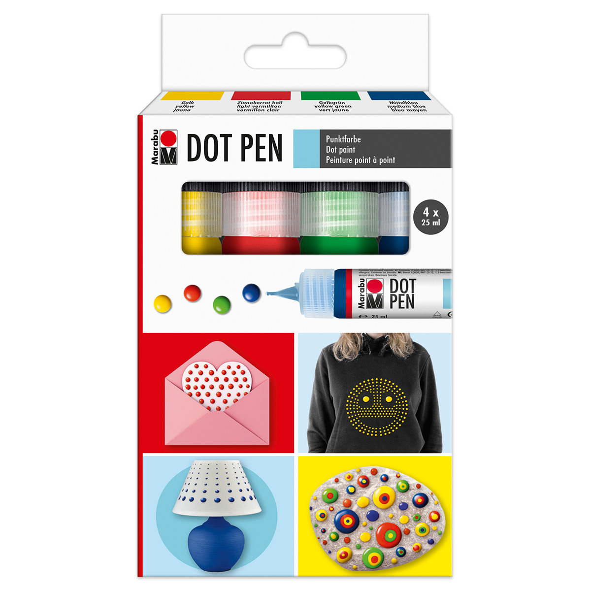 Marabu Dot Pen 4 Farben à 25ml