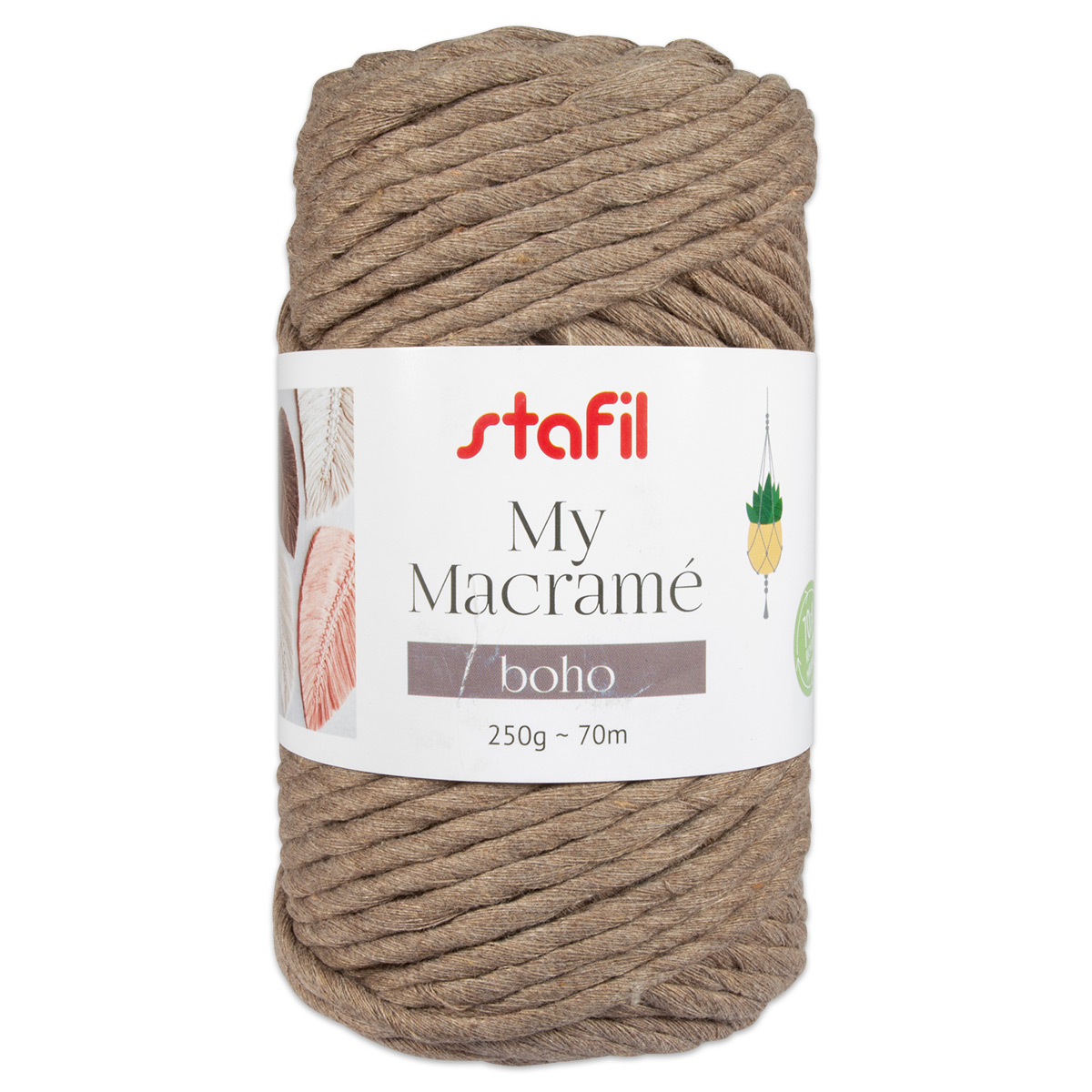 Makramee Boho Garn Ø 4mm 250g kaffee
