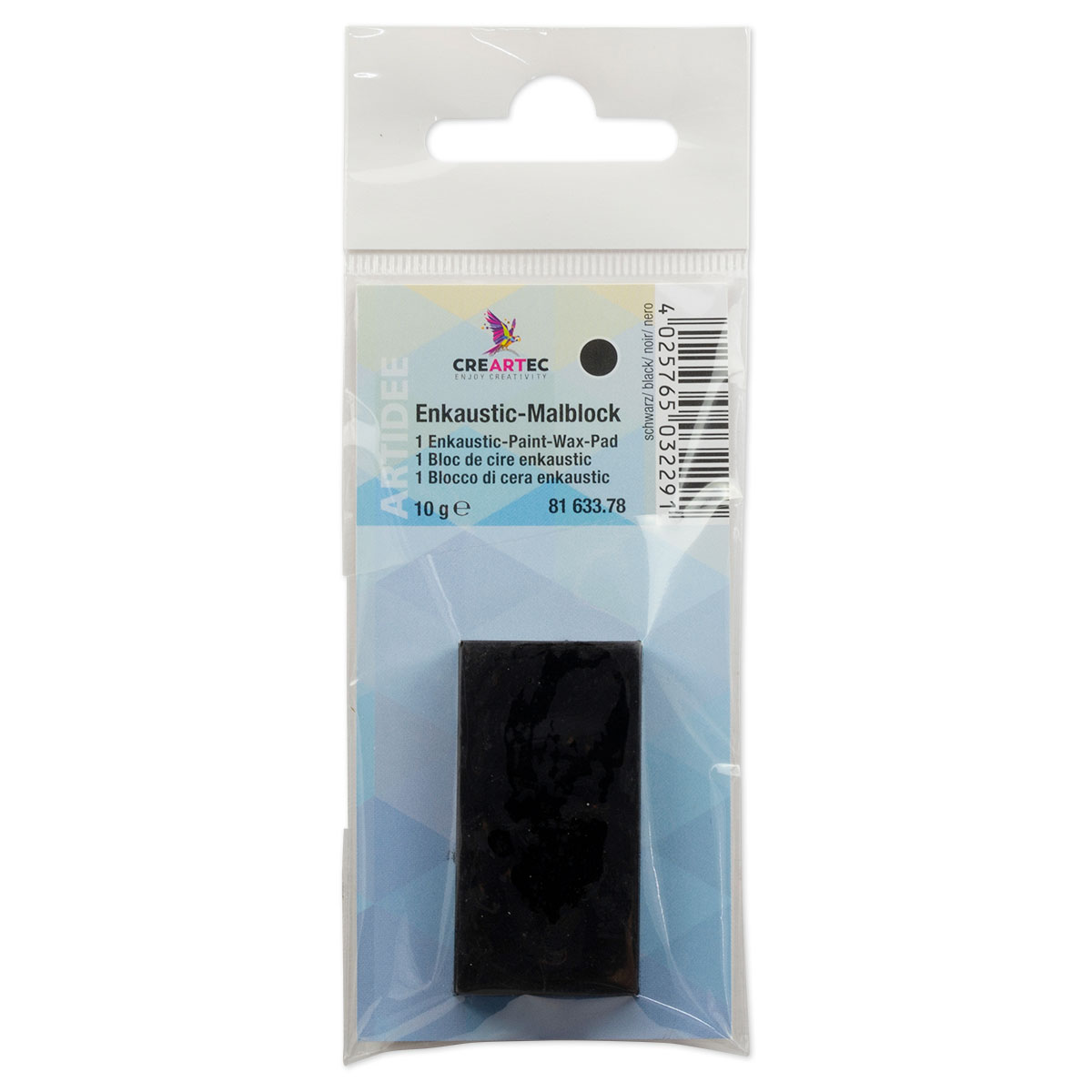 Enkaustik-Malblock 45x25x10mm ca. 10g schwarz