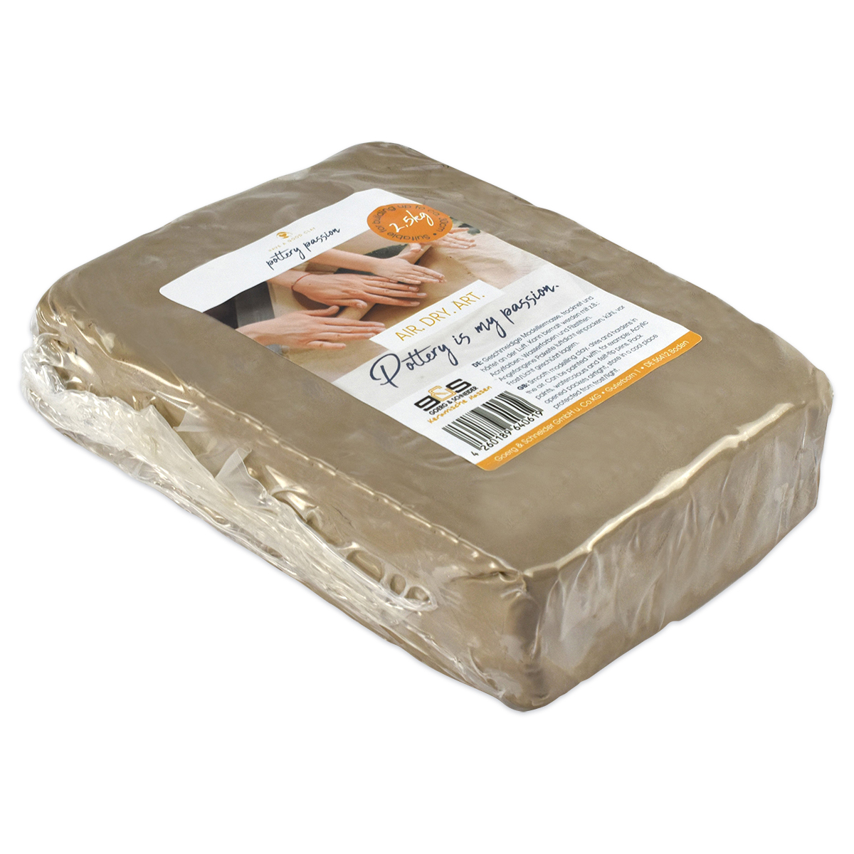 Lufthärtende Tonmasse 2,5kg hell-creme