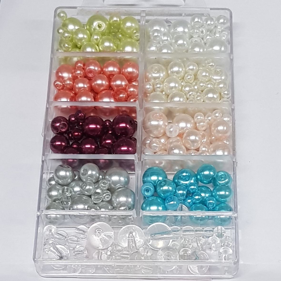 Glaswachsperlen-Sortiment 3/4/6/8mm 50g 9 Farben