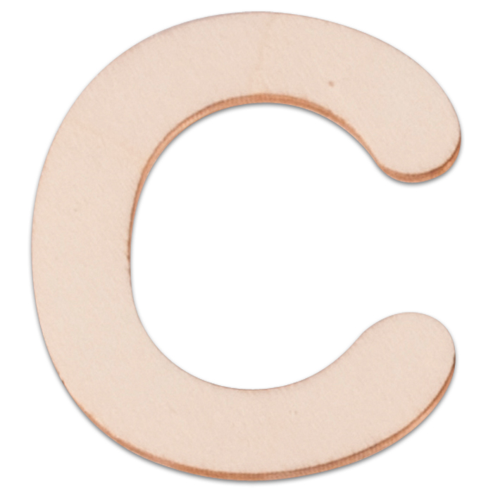 Holzbuchstabe C ca. 3mm 6cm hoch natur