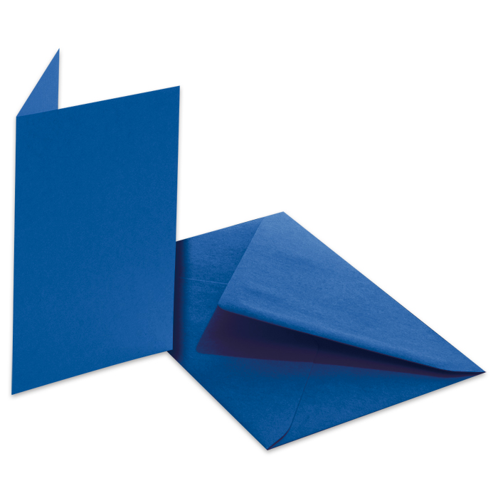 Doppelkarten 220g/m² 10,5x15cm 5 St. königsblau