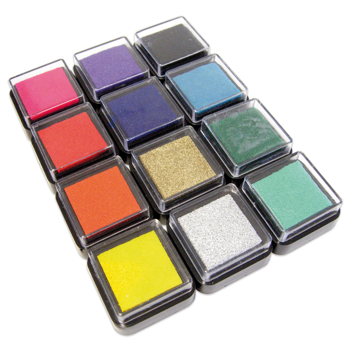 Mini-Stempelkissen-Set je 2,5x2,5cm 12 Farben