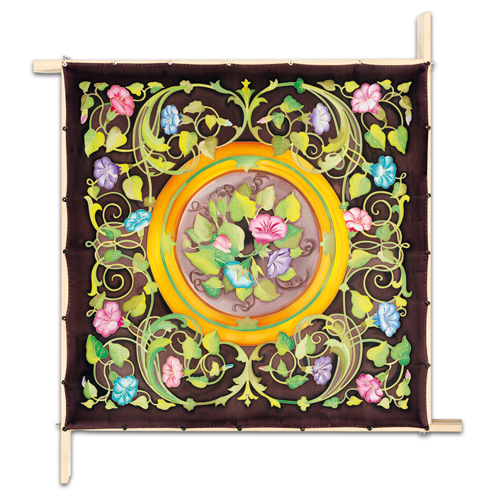 Tuch Gutta gold 90x90cm Blossom naturweiß
