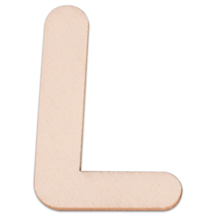 Holzbuchstabe L ca. 3mm 6cm hoch natur