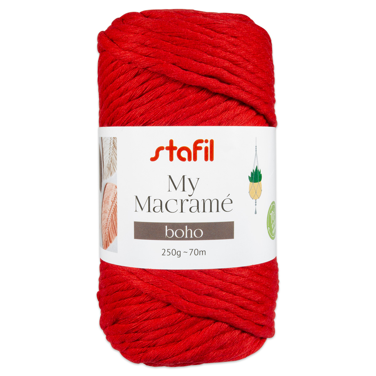 Makramee Boho Garn Ø 4mm 250g rot