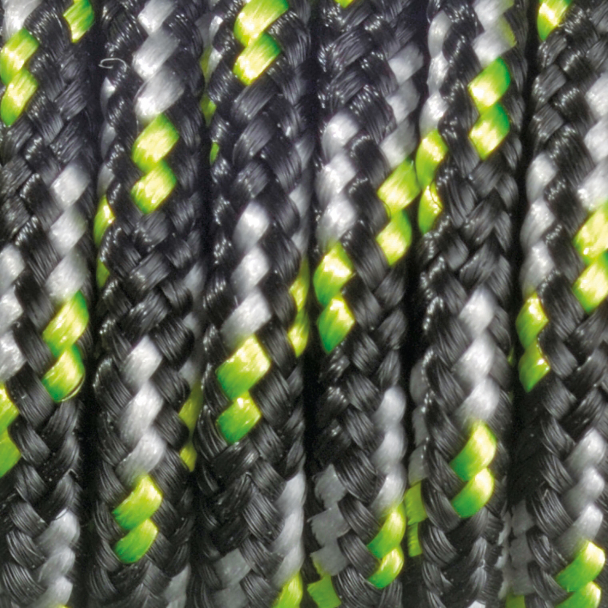 Paracord-Garn colour mix rund 2mm 50m schwarz/weiß/hellgrün