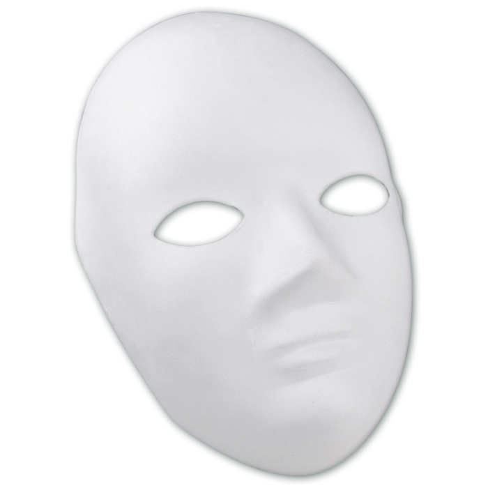 502630158RECd6DLSJ8e0 Maske Gesicht Pappmaché ca. 22x17cm weiß