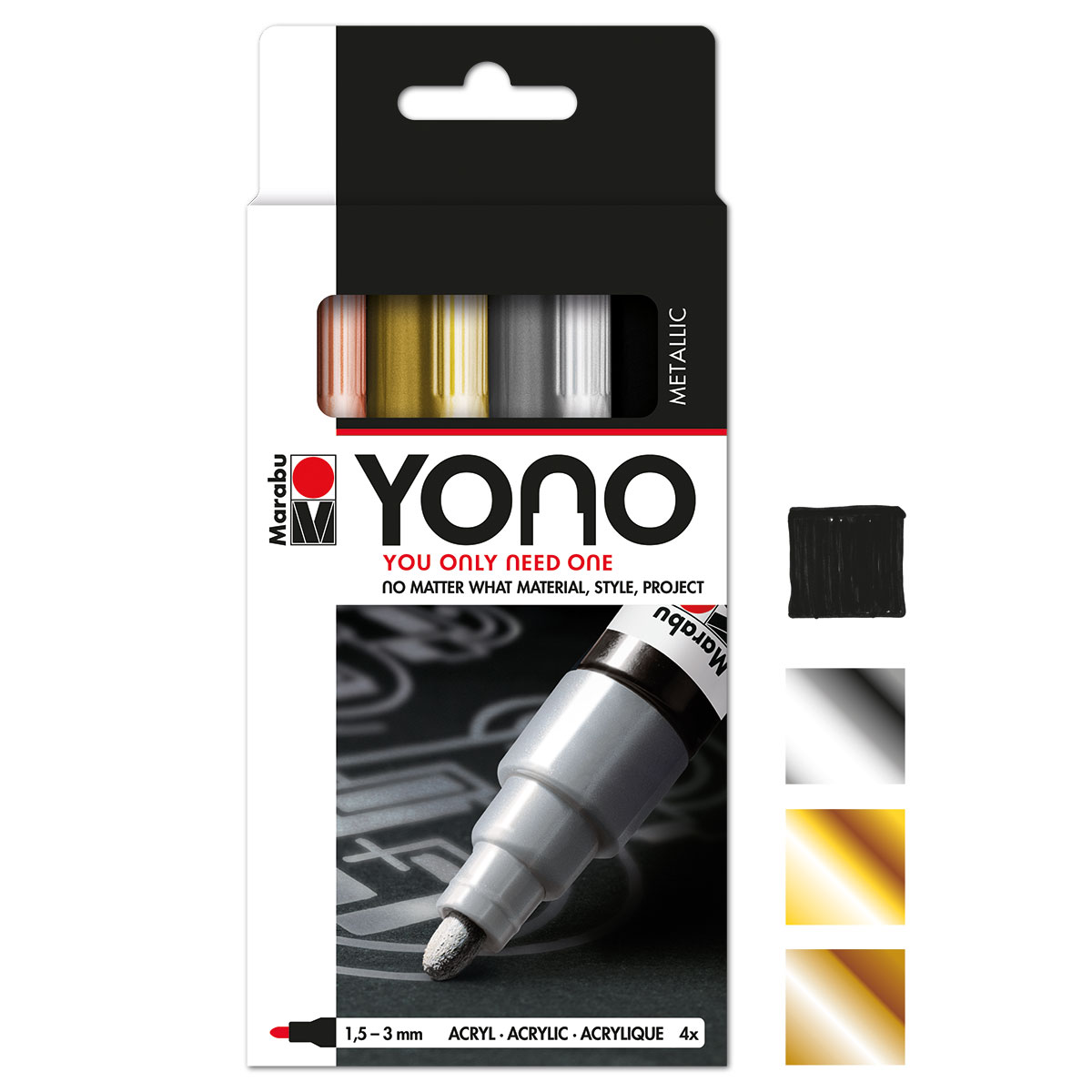 YONO Acryl Marker Set Metallic 4 St./Farben