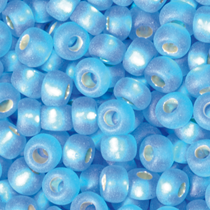 Rocailles transparent matt 2,6mm 500g blau