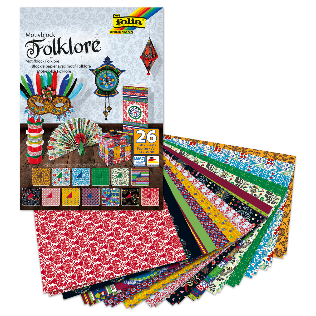 Motivblock 24x34cm 13 Motive/26 Bl. Folklore