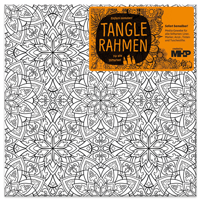 57702064DwP8KAOjlEjWY Tangle-Keilrahmen 20x20x2cm Blütenmandala