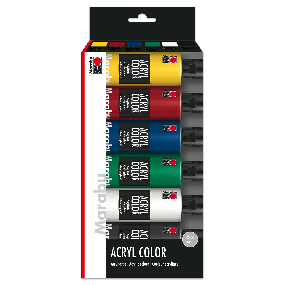 Marabu Acryl Color Set 6 Farben à 80ml