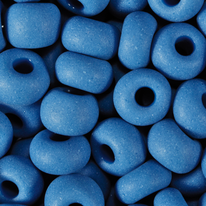 Rocailles satt matt 4,5mm 500g mittelblau