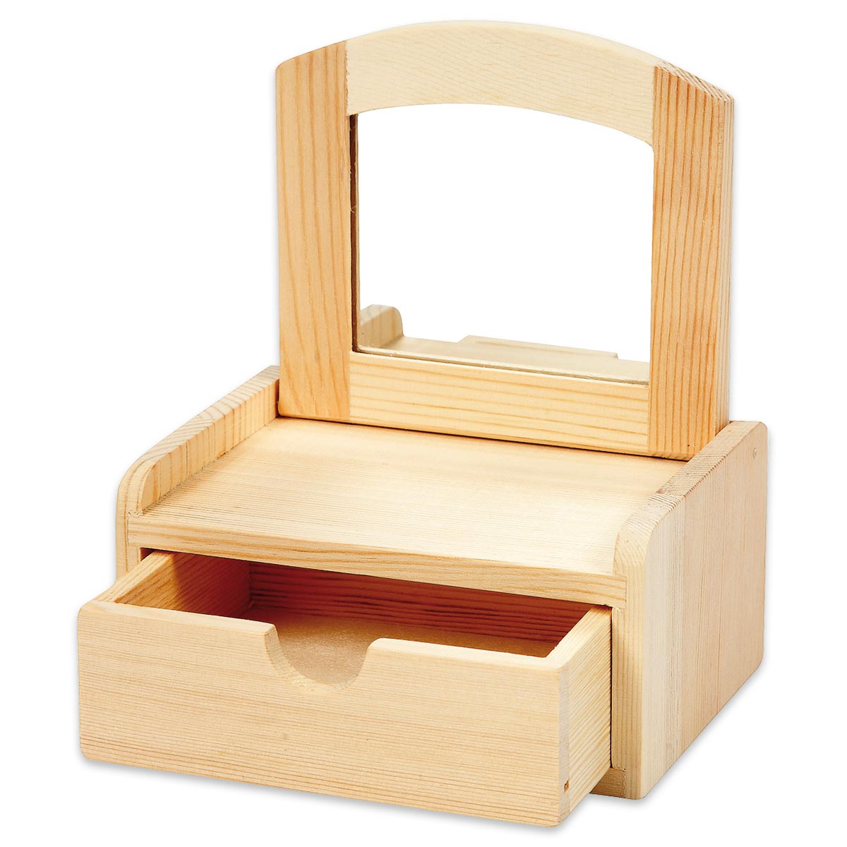 Spiegelkommode Kiefernholz 12x10x6,5cm natur