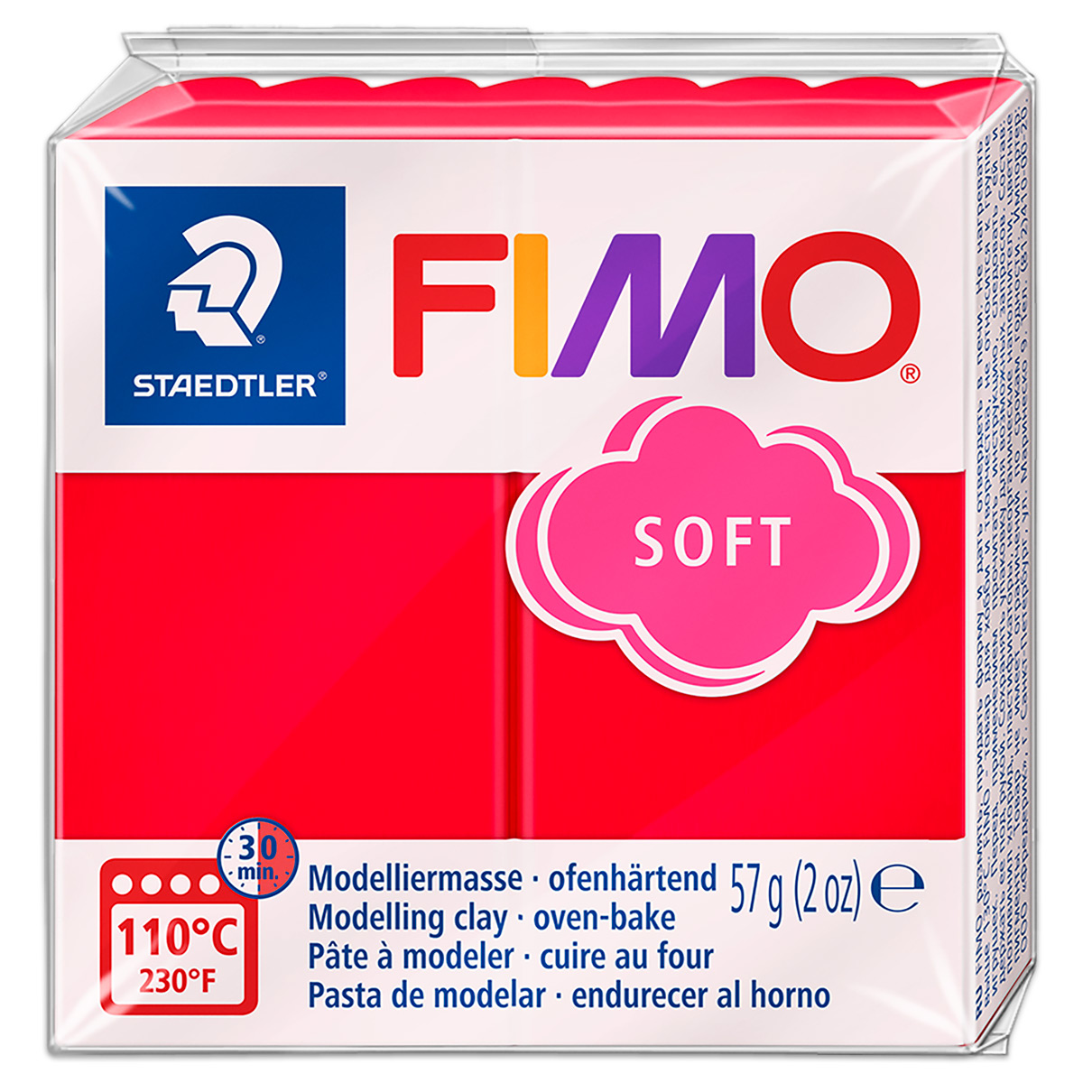 FIMO soft 55x55x15mm 57g indischrot
