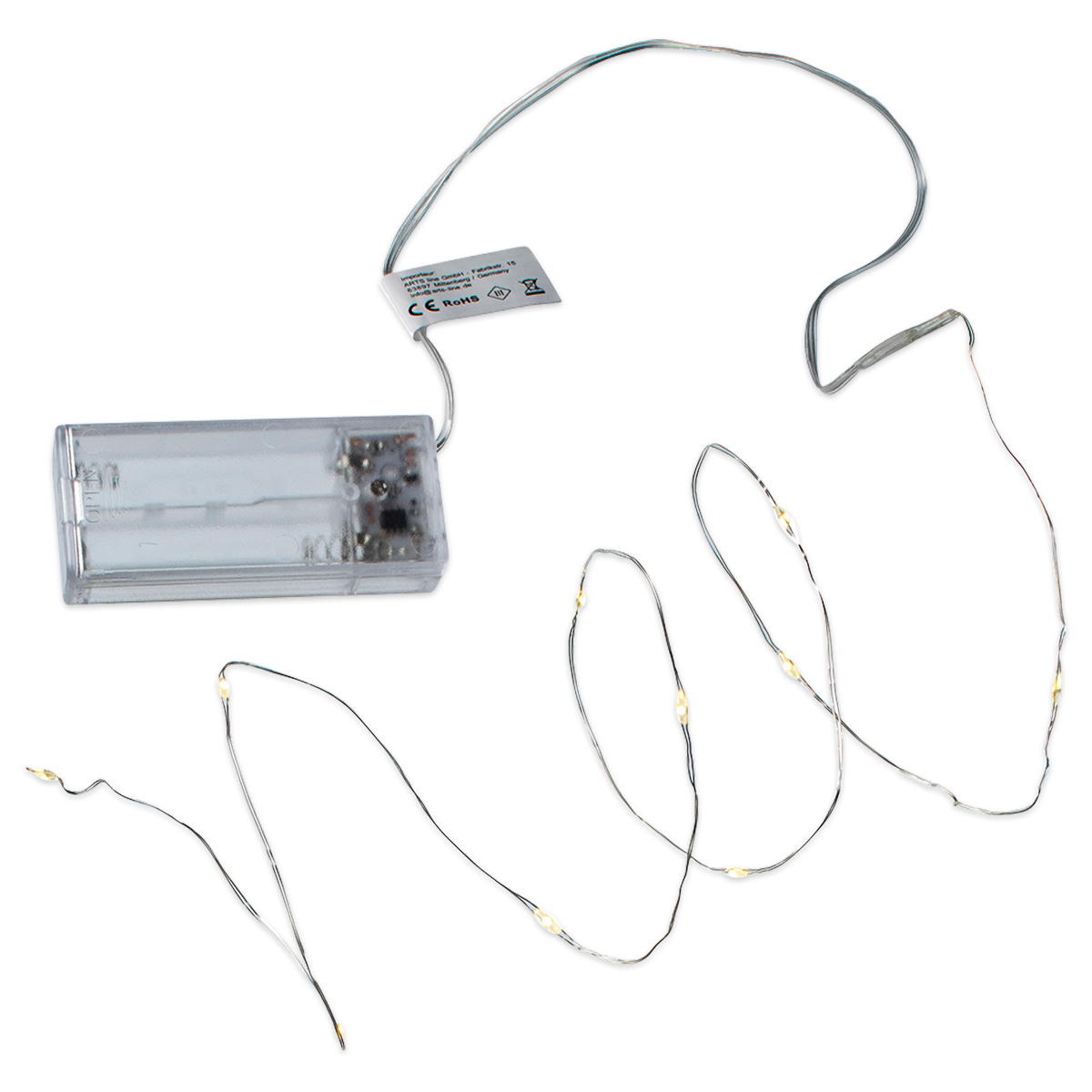 LED-Lichterkette mit Timer 1 m 10 Lämpchen warmes weiß